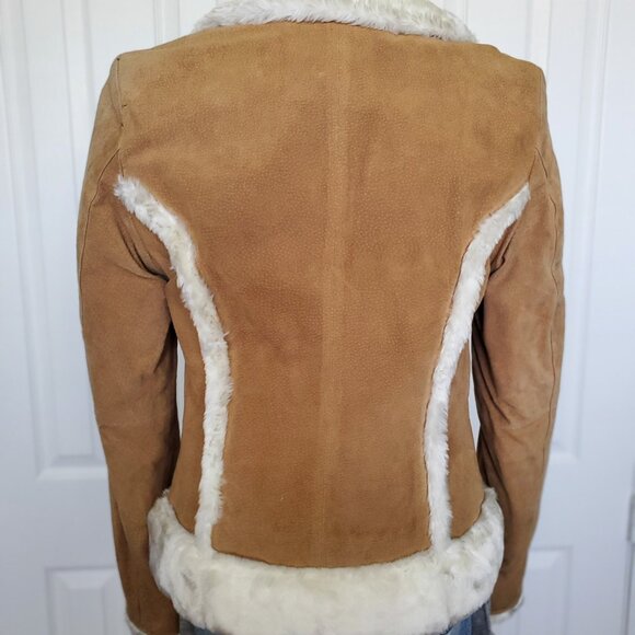 STEVE MADDEN Genuine Suede Leather Winter Coat Camel Color - Picture 6 of 16